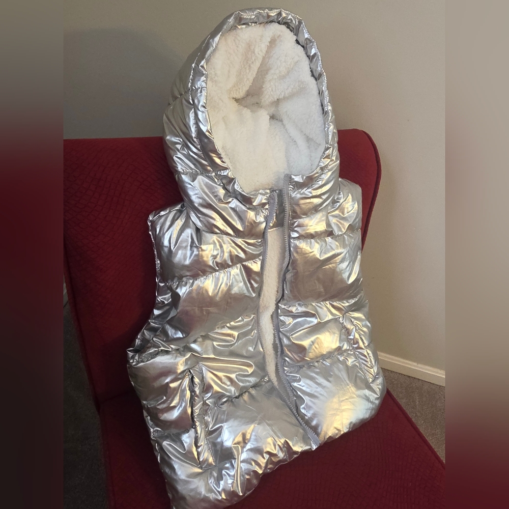 Angel Cult Women's Silver Puffer Vest Size XS